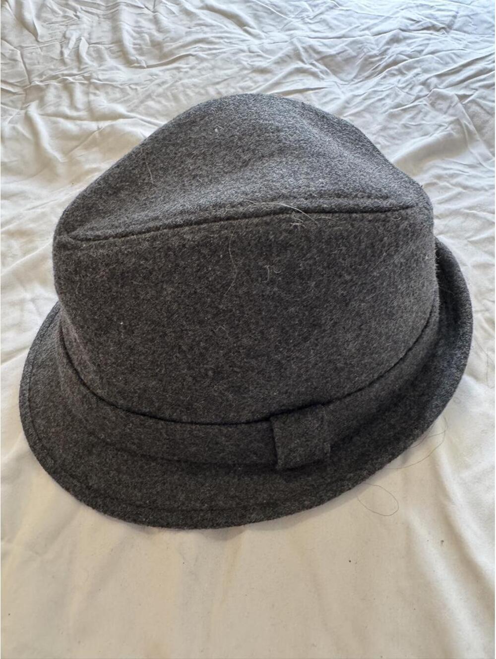 Cremieux Collection Men's Solid Charcoal Grey wool Fedora Hat - Size L/XL